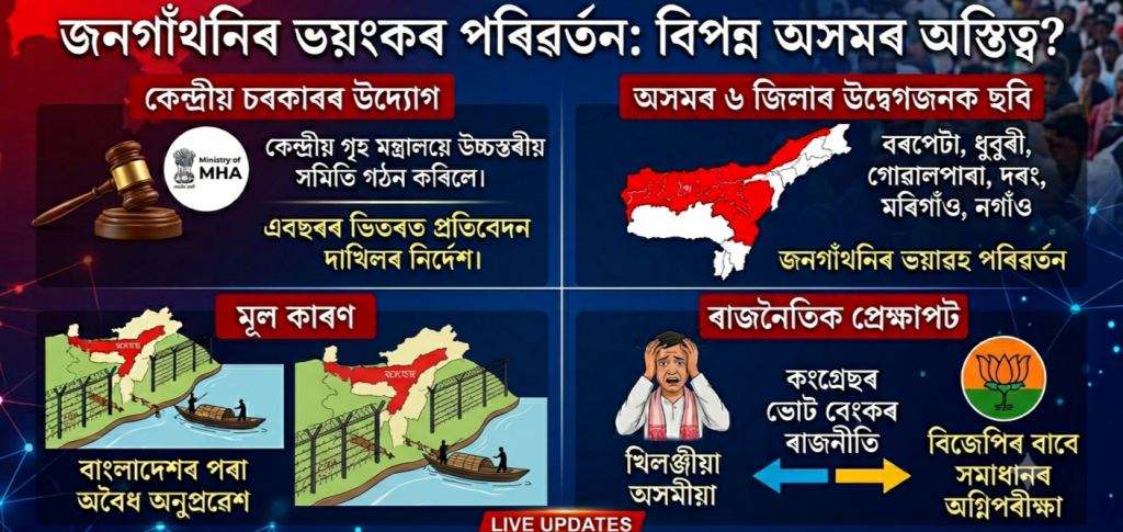 জনগাঁথনিৰ ব্যাপক পৰিৱৰ্তনক লৈ উদ্বিগ্ন কেন্দ্ৰ:  গৃহ মন্ত্ৰালয়ৰ উচ্চস্তৰীয় সমিতি গঠন